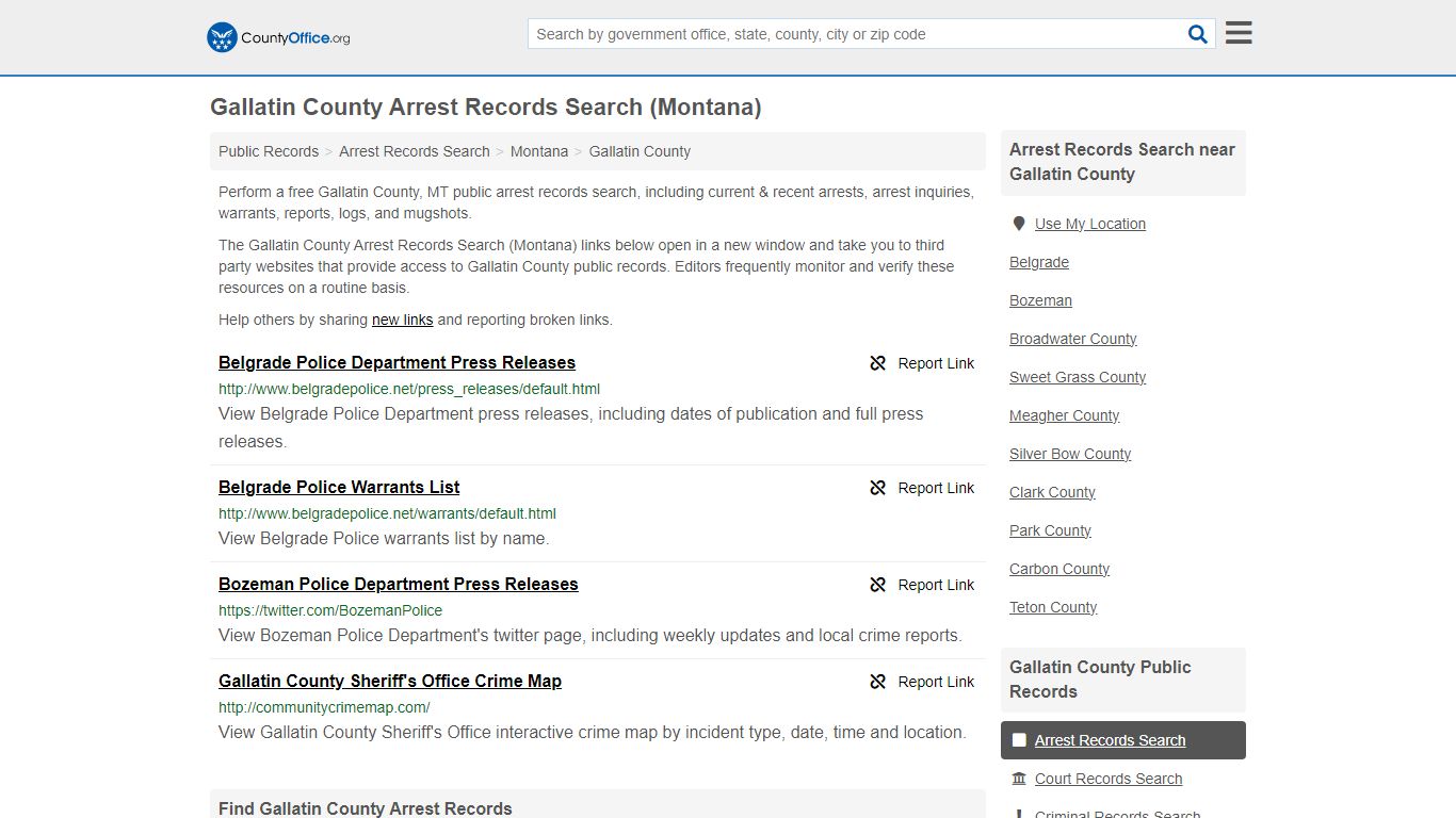 Arrest Records Search - Gallatin County, MT (Arrests & Mugshots)