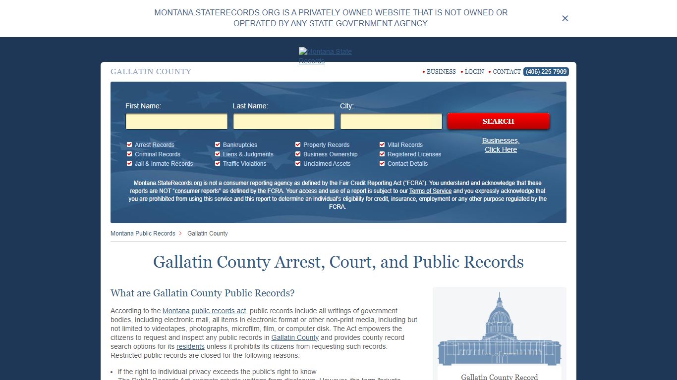 Gallatin County Arrest, Court, and Public Records