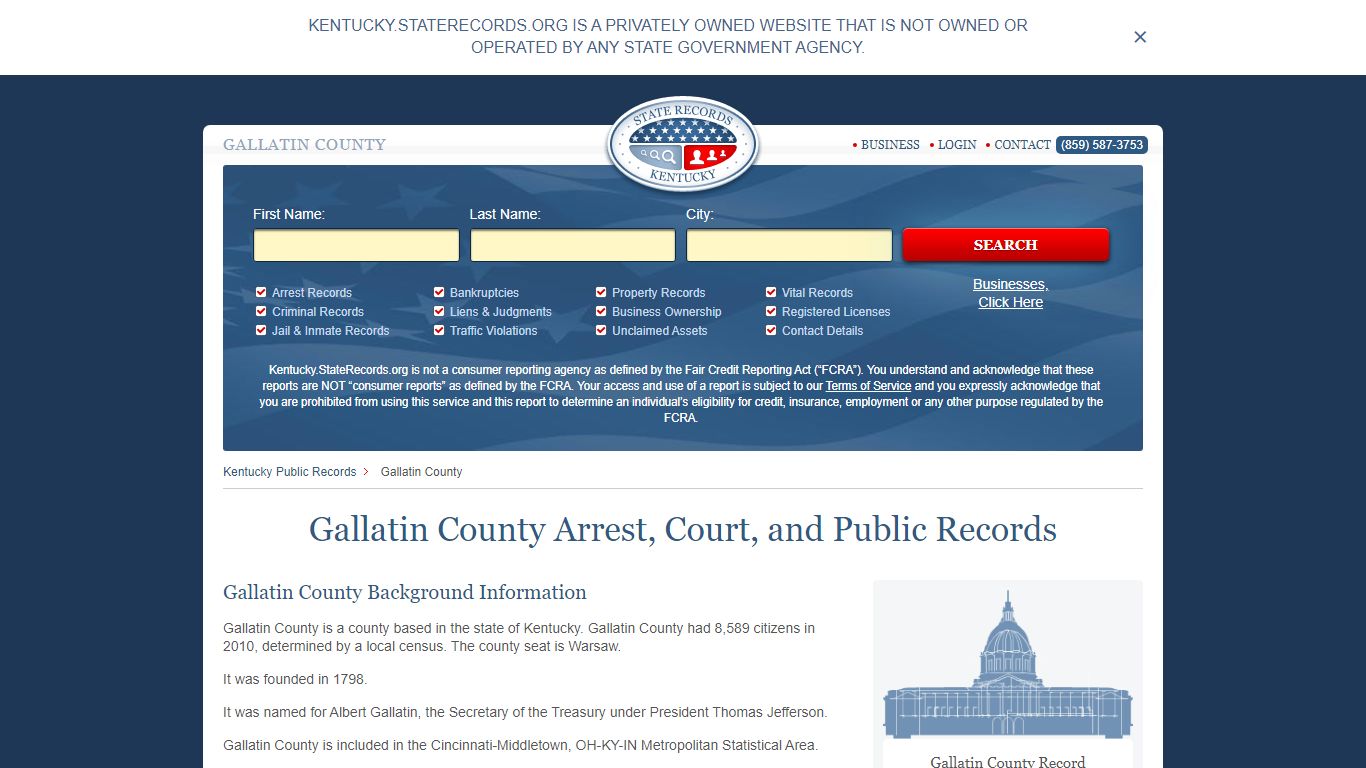 Gallatin County Arrest, Court, and Public Records